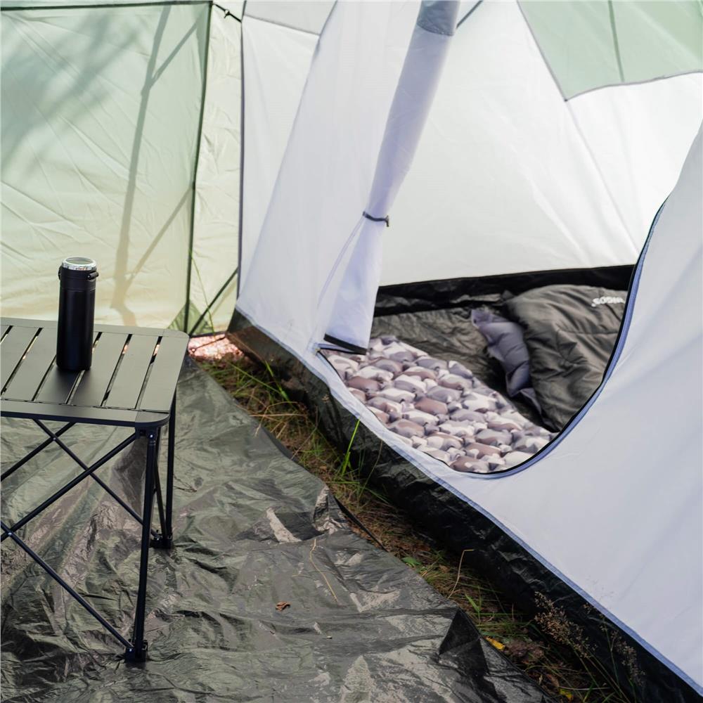 Cort camping, impemeabil, 2 camere + hol, 4 locuri, 460x200x245cm, verde - 30