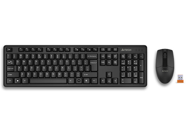Kit TASTATURA si Mouse A4TECH, "GK-3+G3-330N", wireless, 104 taste format standard, mouse 1000dpi, 3/1 butoane, negru, "3330N"