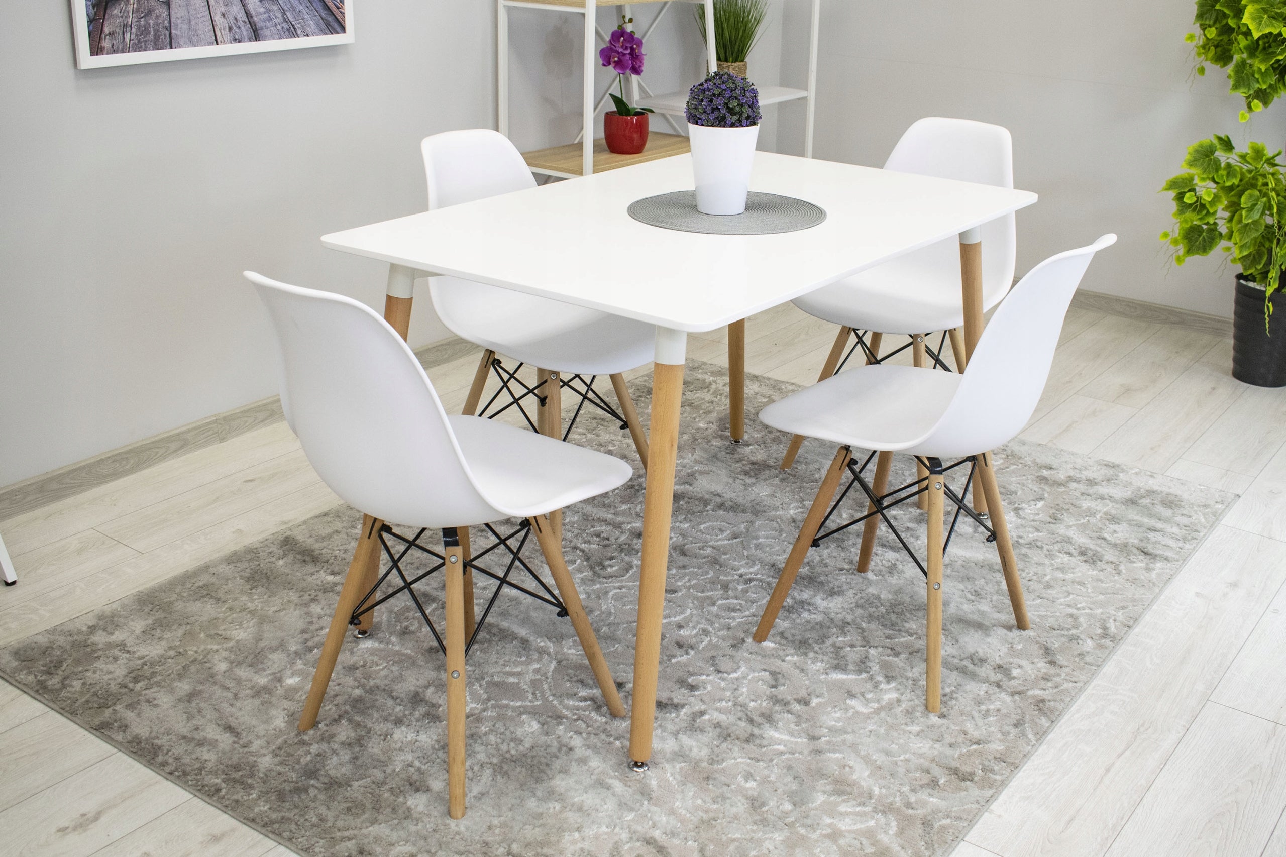Scaun dining Scandinav pentru bucatarie, 38x42x82cm, alb