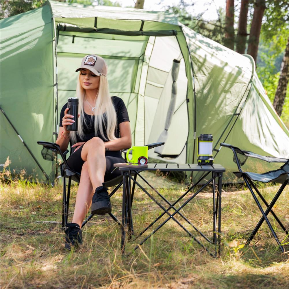 Cort camping, impemeabil, 2 camere + hol, 4 locuri, 460x200x245cm, verde - 32