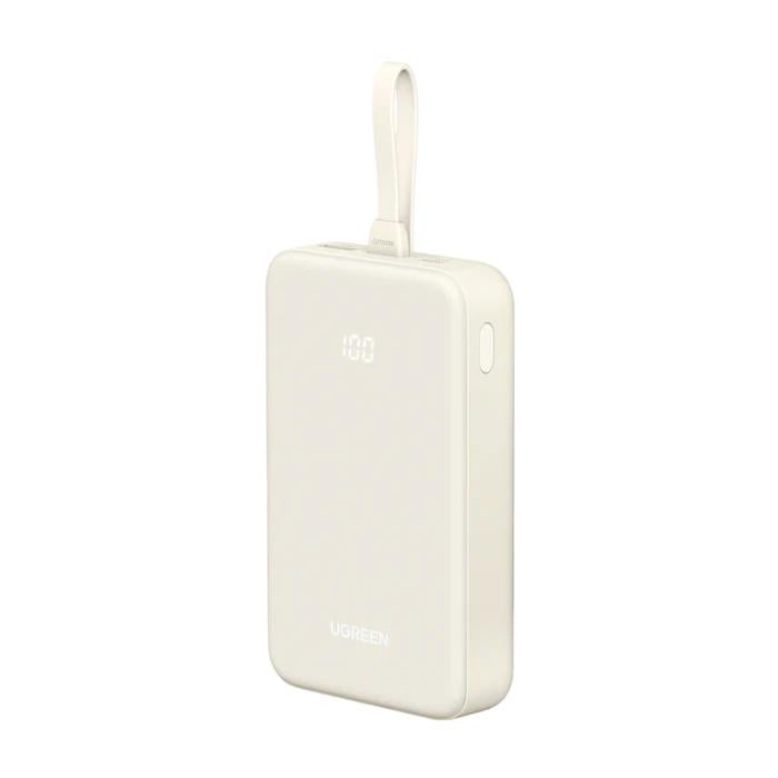 POWER BANK Ugreen, "PB505", 20W 20000mAh, 1 x USB Type-C output/input, 1 x USB, 1 x USB Type-C cablu integrat, bej, "35340" - 6941876233403