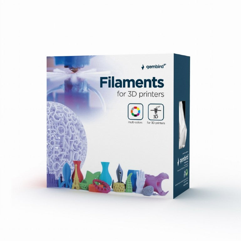FILAMENT GEMBIRD pt. imprimanta 3d, PLA, 1.75mm diamentru, 1Kg / bobina, aprox. 330m, topire 190-220 grC, silver, "3DP-PLA1.75-01-S"