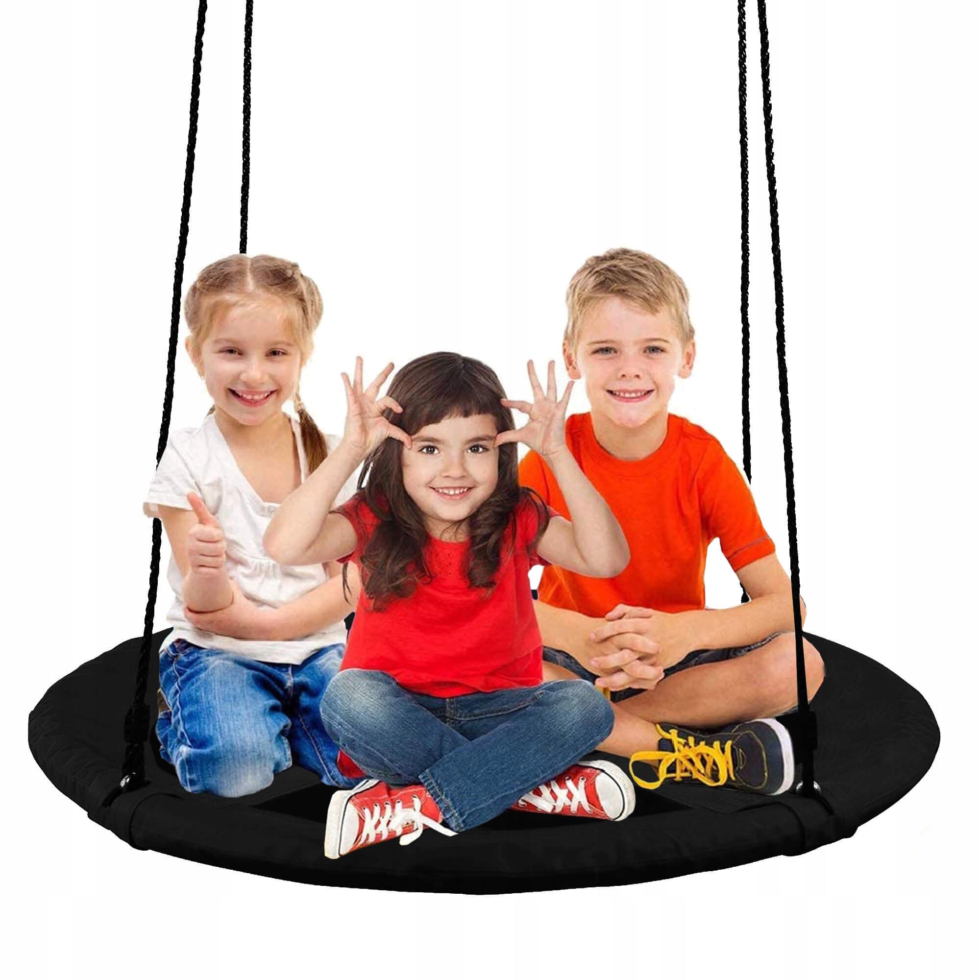 Leagan tip cuib Sersimo NS17, diametru 120cm, inaltime reglabila, pentru exterior, sarcina 180 kg, Negru