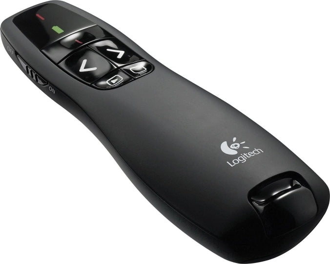PRESENTER LOGITECH R400, wireless, laser 2.4 Ghz, max. 15 m, baterii AAA x2, negru, "910-001356"