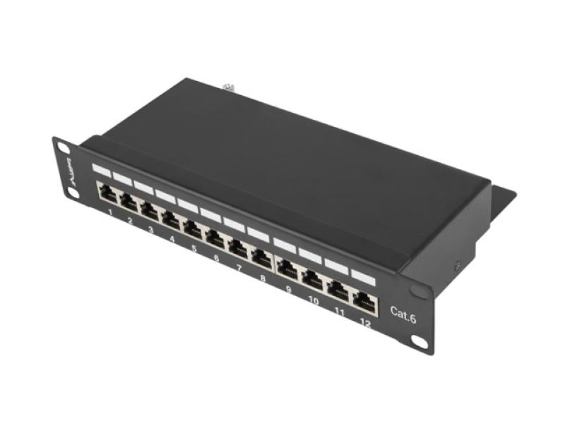 Lanberg Patch panel 12 porturi 1U Cat.6 FTP negr