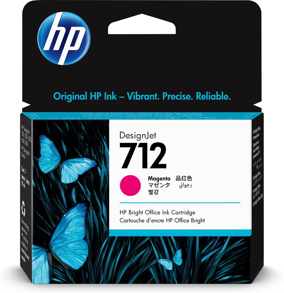 Cartus cerneala Original HP Magenta, nr.712, pentru DesignJet Studio 24|Studio 36|T230|T250|T630|T650, 38ml, , "3ED68A"