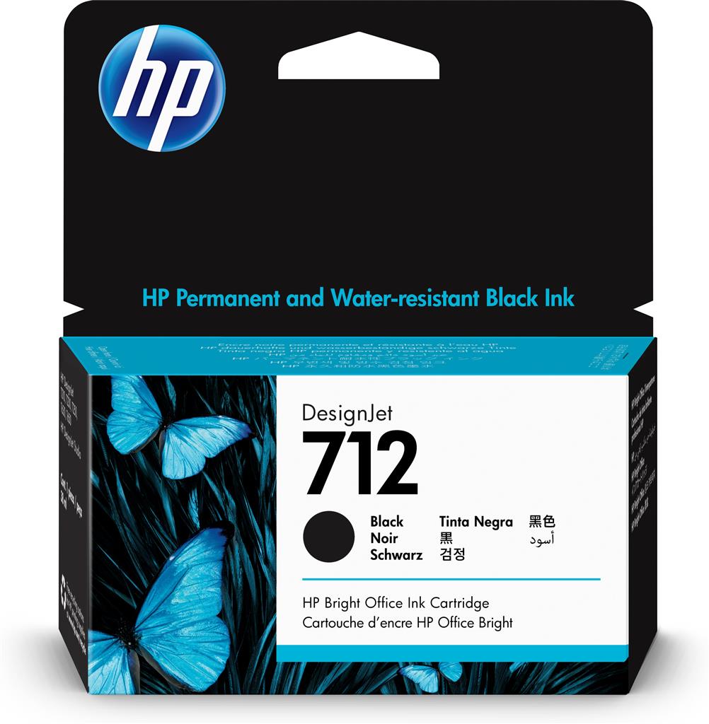 Cartus cerneala Original HP Black, nr.712, pentru DesignJet Studio 24|Studio 36|T230|T250|T630|T650, 38ml, , "3ED70A"