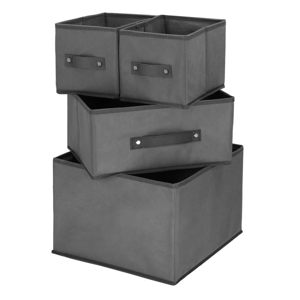 Organizator dulap tip lada cu 3 sertare, 31x31x22cm, gri inchis