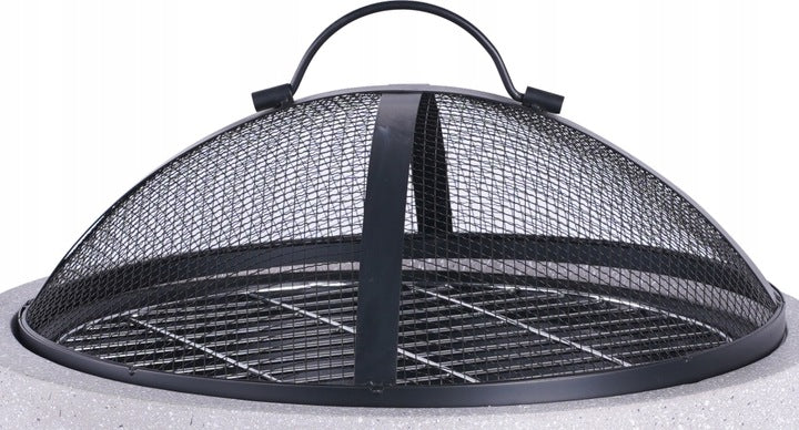 Semineu de exterior pentru terasa sau gradina din placa de magneziu, cu grill pentru gratar, 43x43x39cm