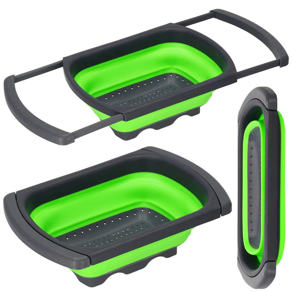 Strecuratoare pliabila pentru chiuveta, din plastic si silicon, brate extensibile, lungime 38-60cm