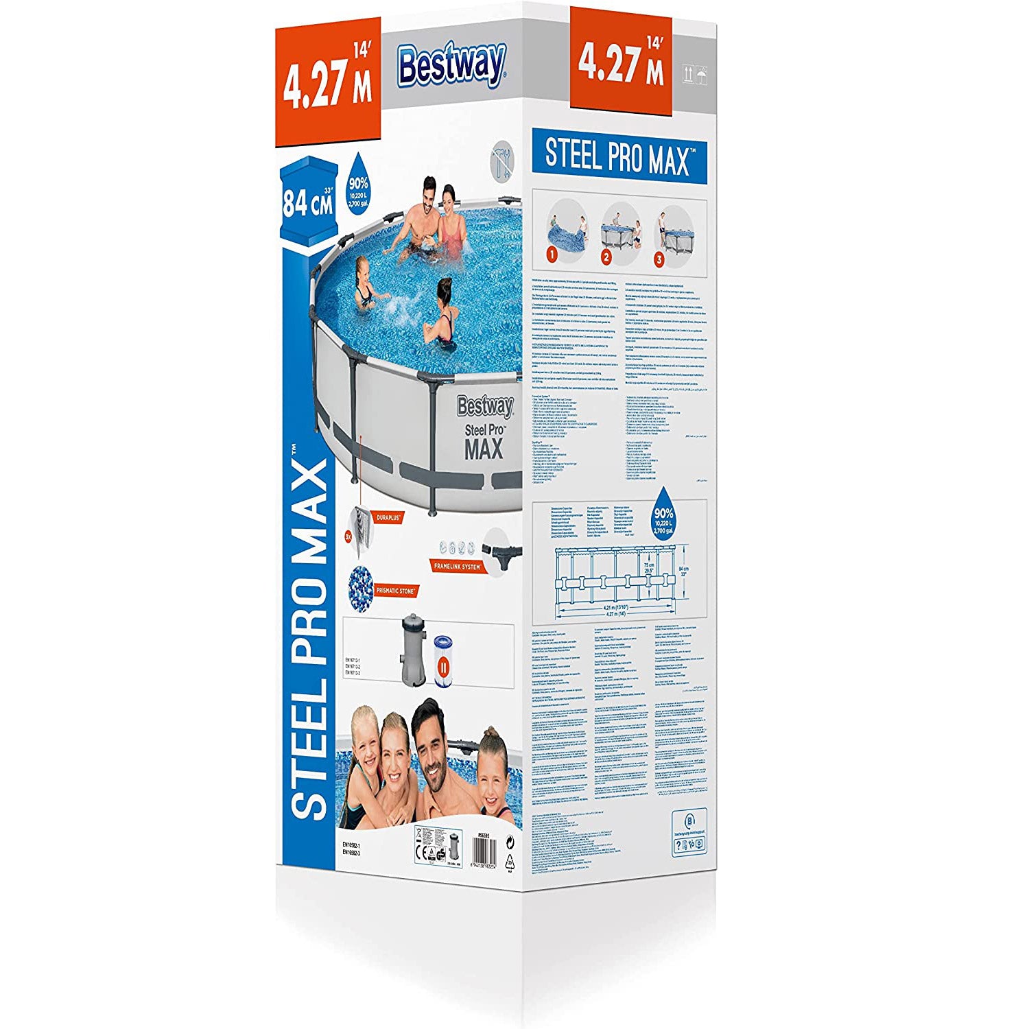 Piscina cadru metalic Bestway, 427x84 cm, 10.200 litri, cu pompa de filtrare