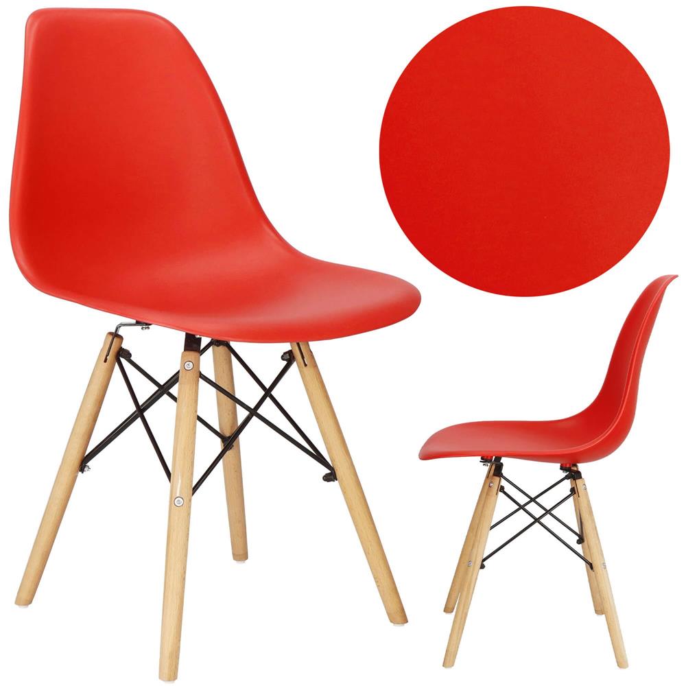 Set 4 scaune dining Scandinav pentru bucatarie, 38x42x82cm, rosu