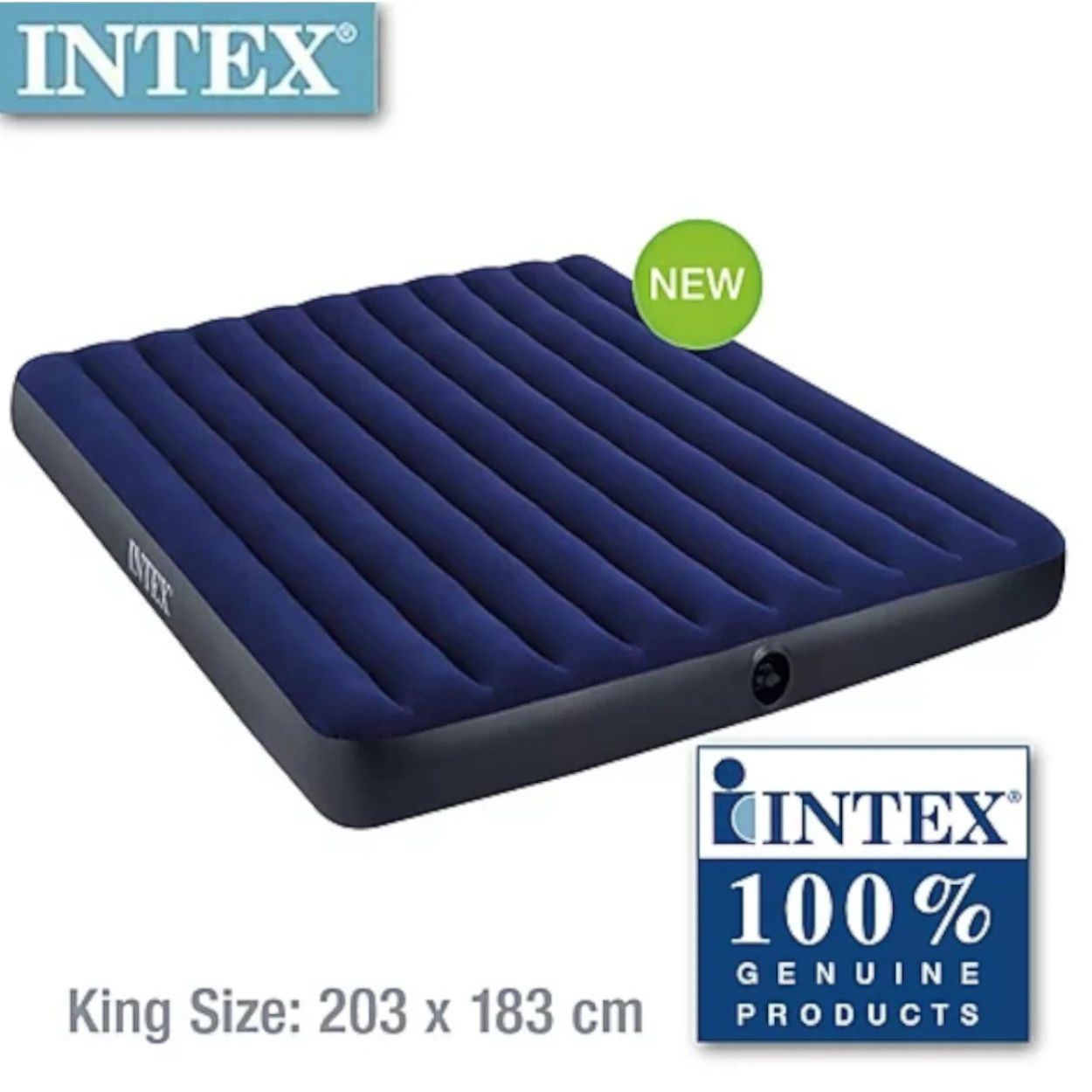 Saltea gonflabila Intex King Dura Beam, 203x183x25 cm