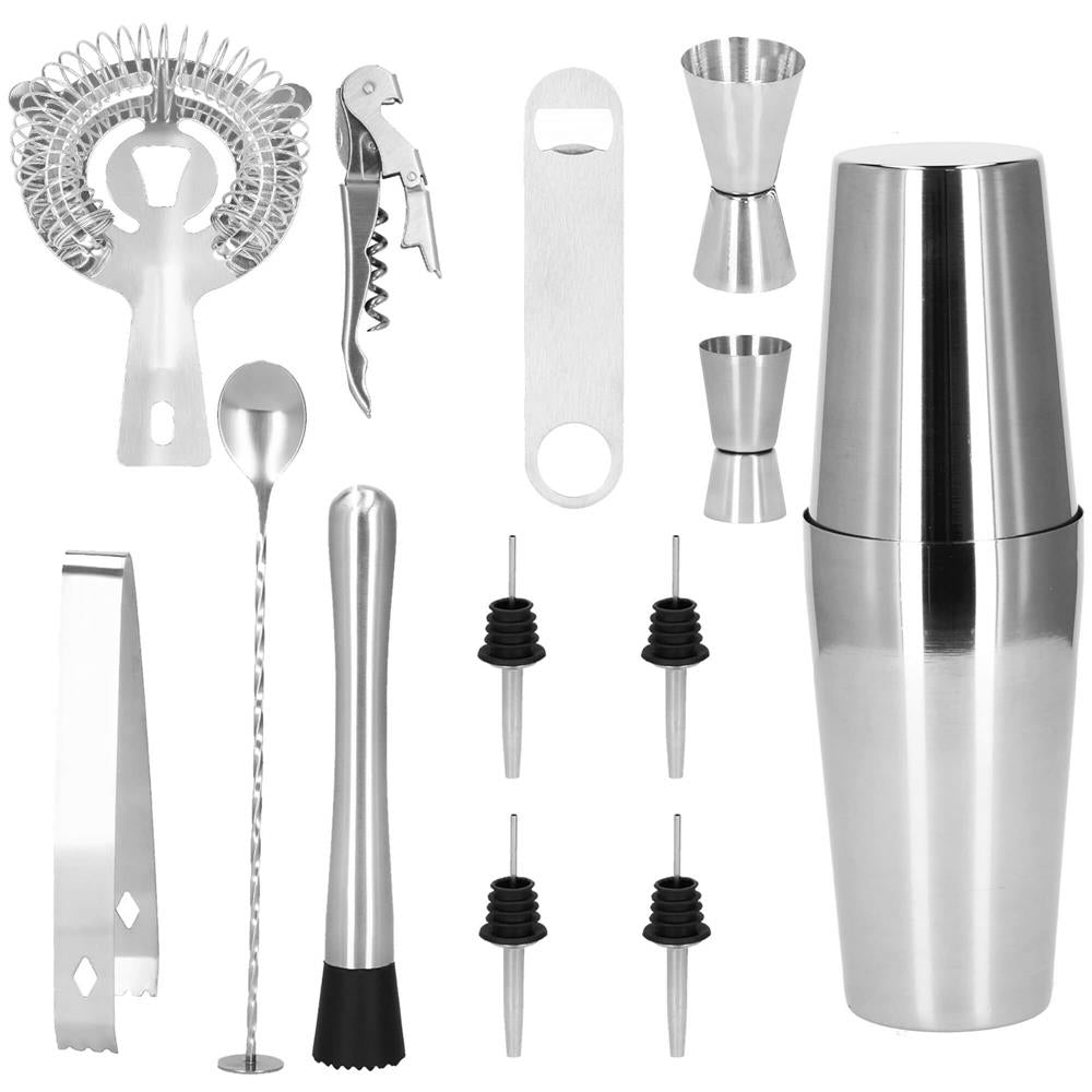 Set Cocktail Shaker Kit pentru barmani 750ml, KI16, 14 piese