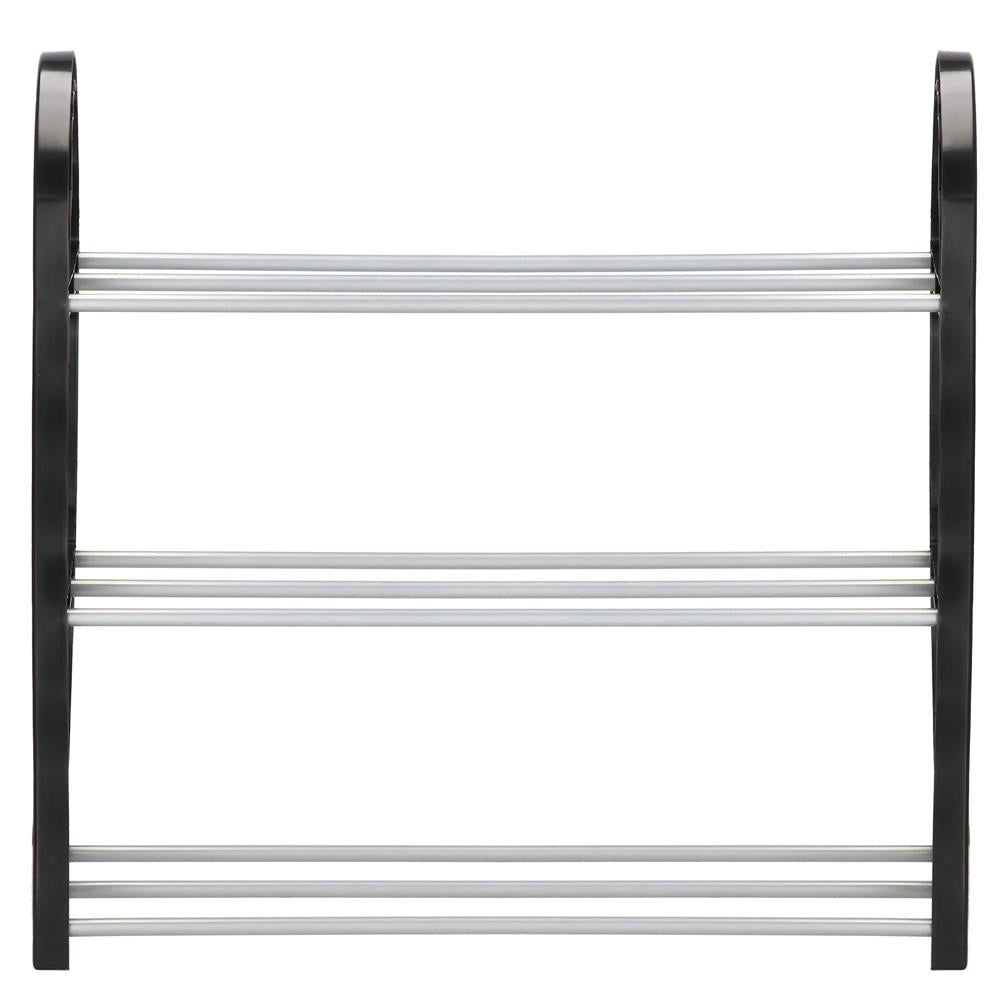 Pantofar PVC si metal, Sersimo cu 3 rafturi, 48x49cm, negru argintiu