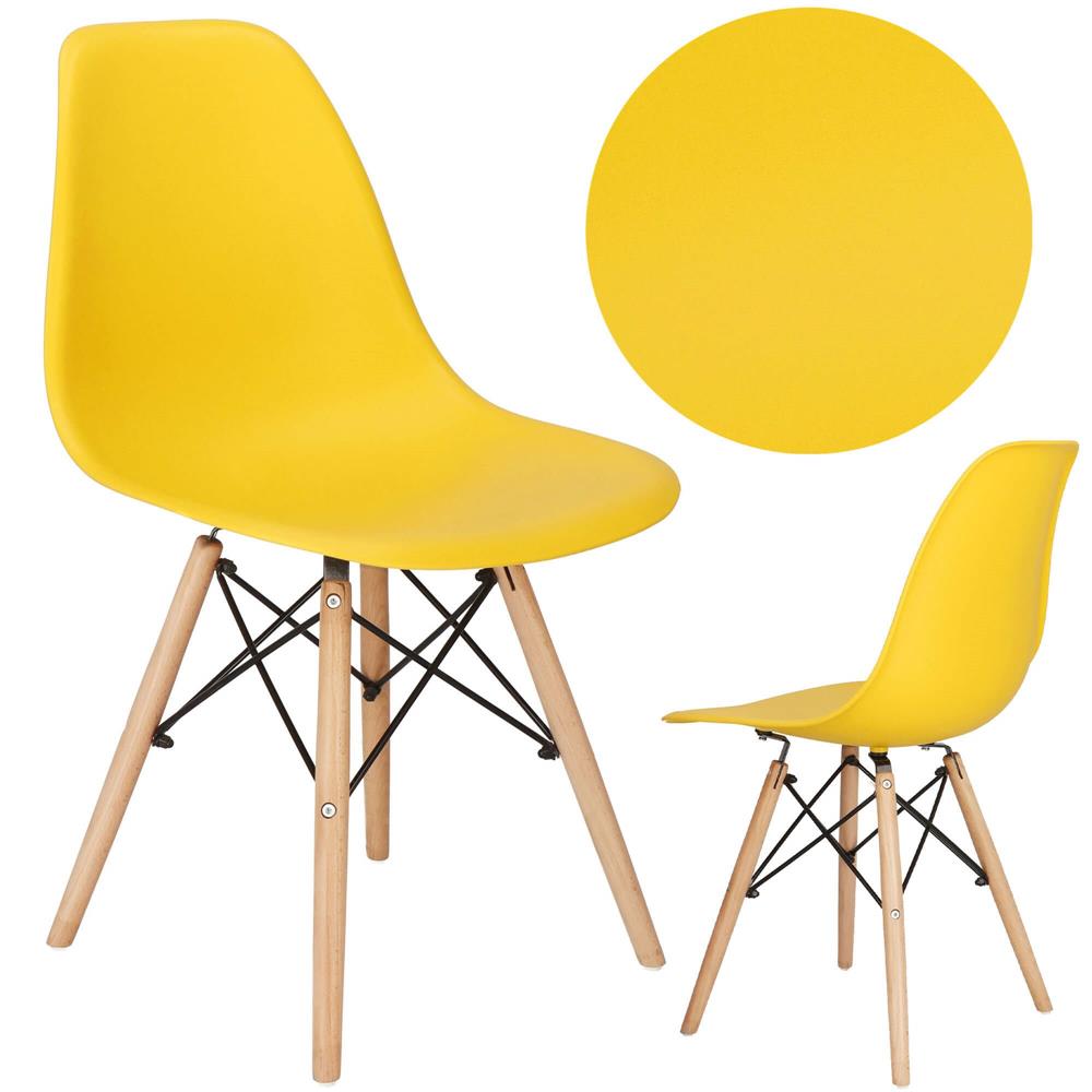 Set 4 scaune dining Scandinav pentru bucatarie, 38x42x82cm, galben
