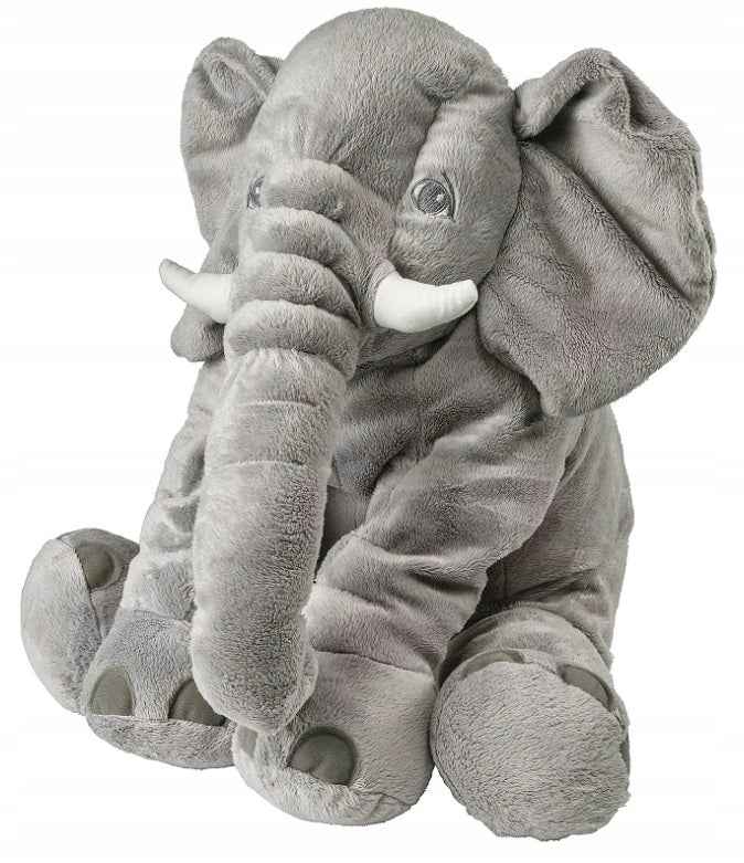Jucarie plus elefant, tip perna, lavabila, umplutura hipoalergenica, pentru copii si adulti, 70 cm, gri