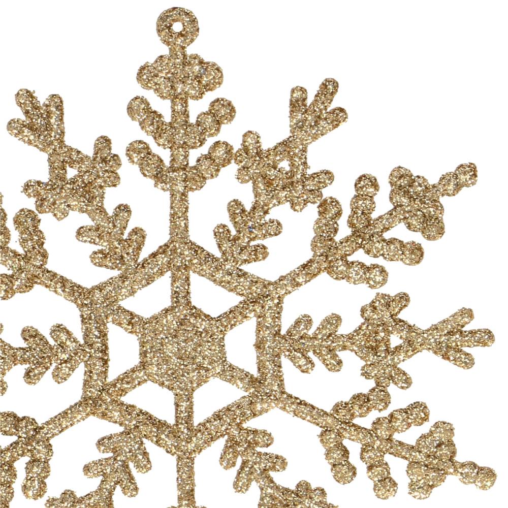 Decoratiune brad fulg de zapada, set 3 bucati, 12cm, auriu