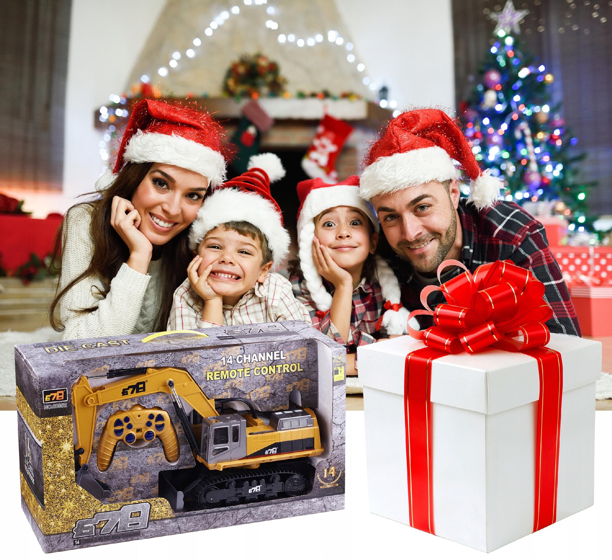 Excavator cu telecomanda, scara 1/14, cu telecomanda, incarcare USB, 14 canale