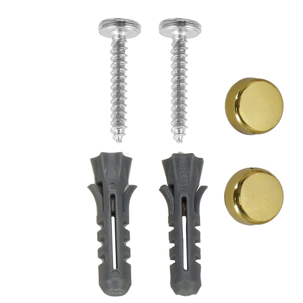 Suport hartie igienica din otel cu raft depozitare, sistem montare inclus, 13.5cm, auriu perlat