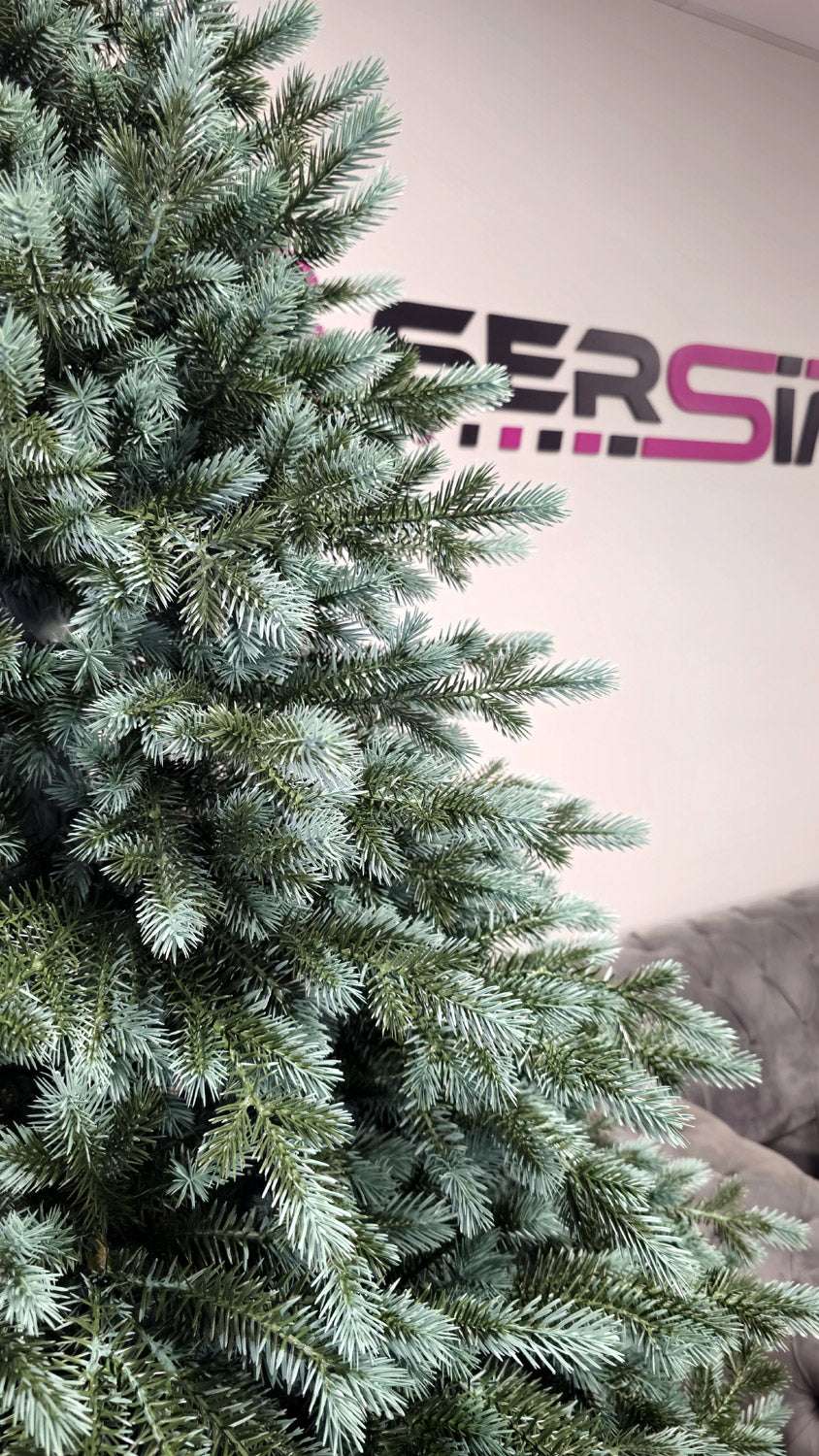 Brad artificial Christmas Deluxe by Sersimo, Alaska Select verde argintiu, integral 3D, 180 cm