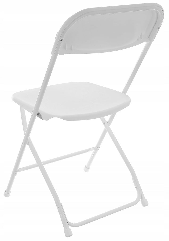 Set 2 scaune pliabile, structura otel cu sezut HDPE, 46x50x80cm, maxim 150kg, alb