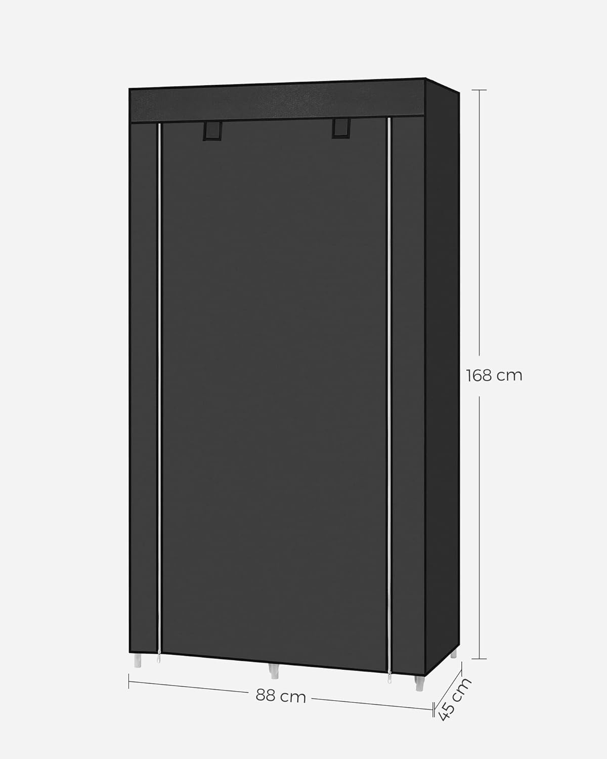 SONGMICS Garderoba pentru depozitarea hainelor, din material textil, design personalizabil, 45x88x170cm, gri