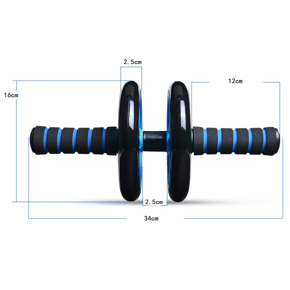 Aparat fitness tip roata pentru abdomene, negru albastru