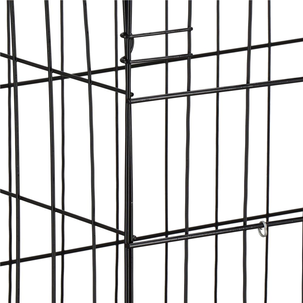 Cusca pentru animale, 2 usi, Pliabila din metal, XL, Negru, 100x70x60 cm