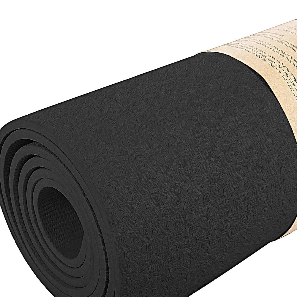 Saltea pentru antrenament, yoga, fitness, aerobic, pilates, exercitii la sol, 183x61cm, negru