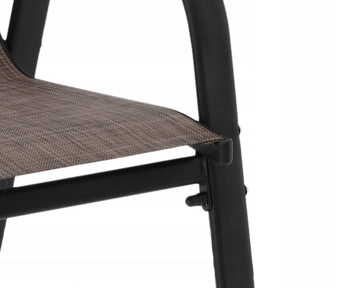 Set 2 scaune de gradina cu cadru metalic, stivuibile, 55x72x96cm, maro