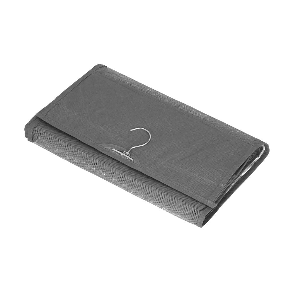 Organizator dulap posete Sersimo, 3 compartimente, textil, gri