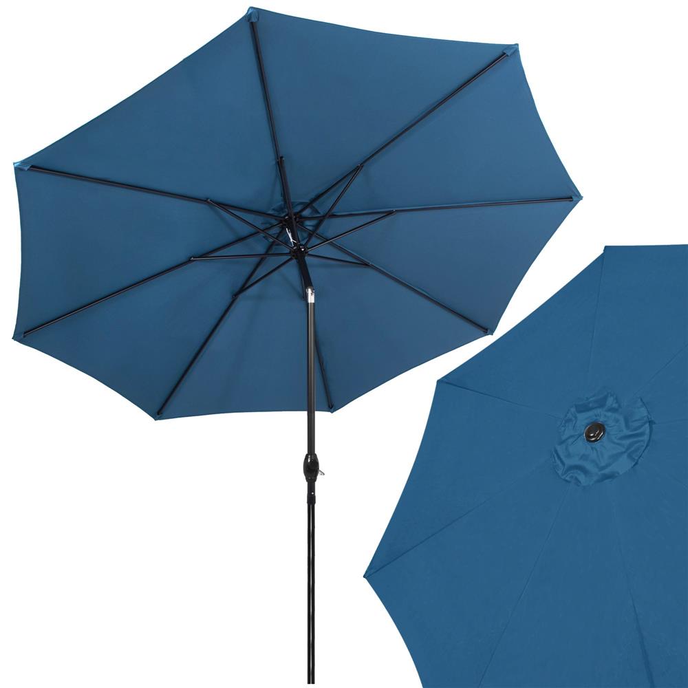 Umbrela terasa gradina, cu manivela si inclinare, diametru 300cm, Albastru