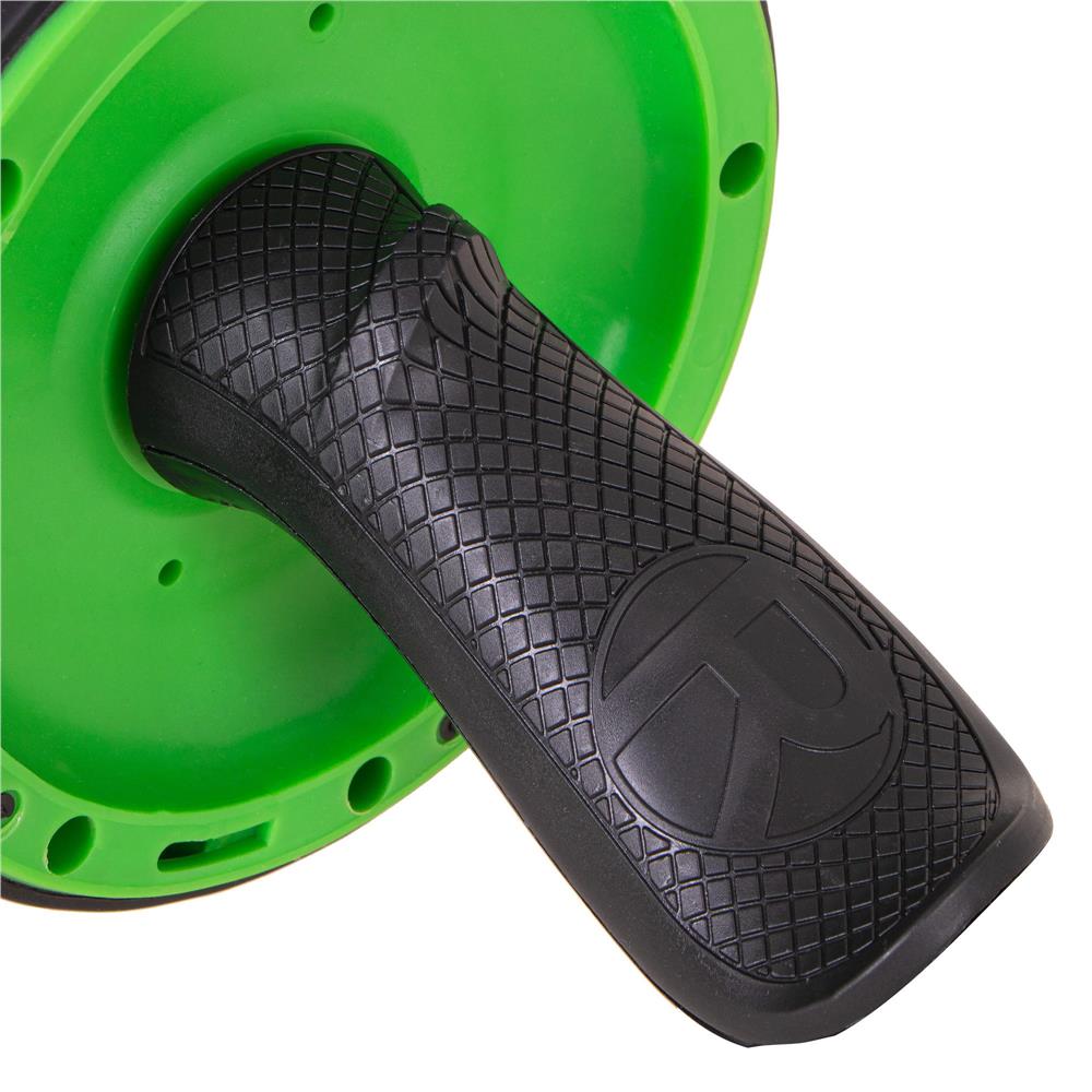 Aparat fitness tip roata pentru abdomene cu covor din spuma, negru verde