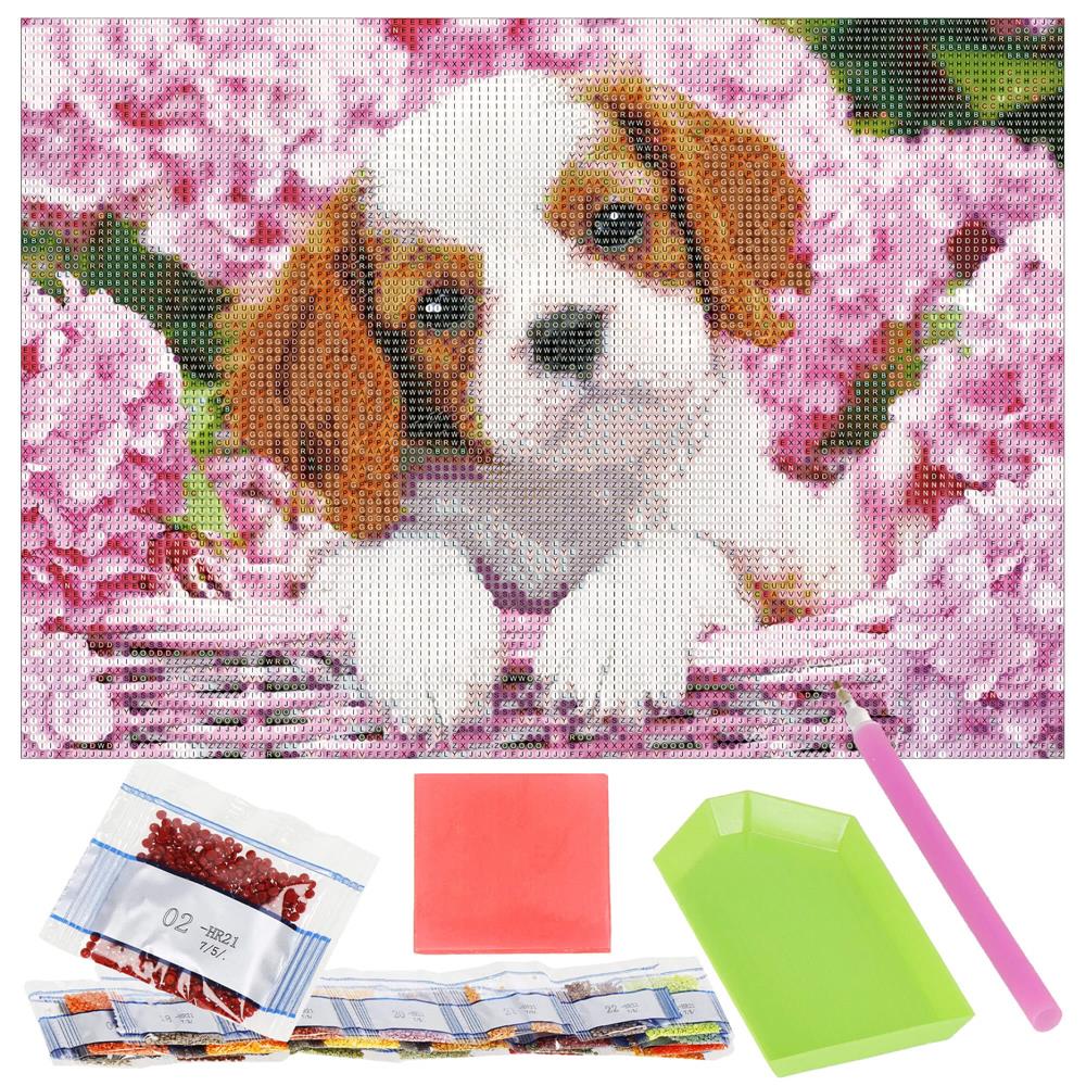 Set de broderie cu diamante 5D, 30x40cm, model Catel