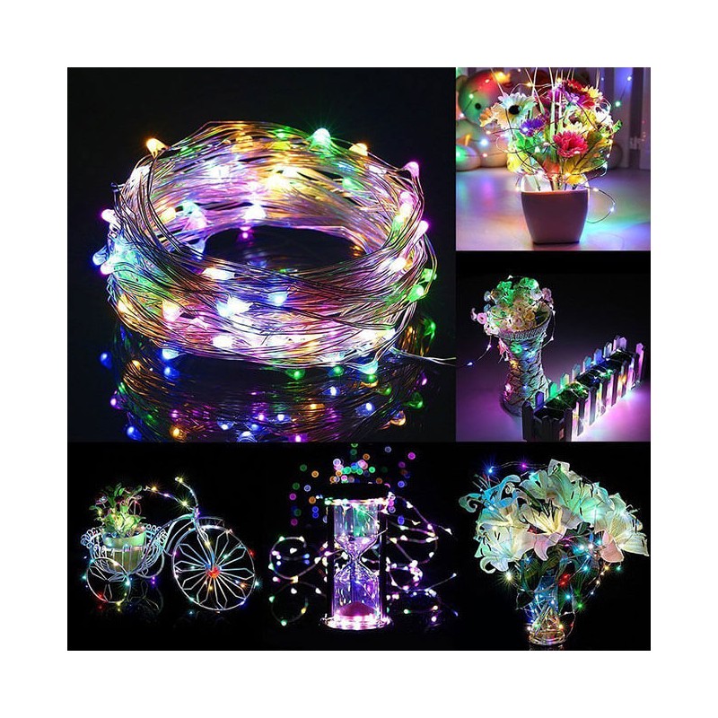 Instalatie lumina decorativa cu 300 LED-uri, 30m, pentru interior/exterior, iluminare multicolor