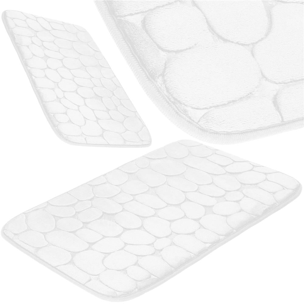 Covoras de baie antiderapant cu uscare rapida, 60x40 cm, alb