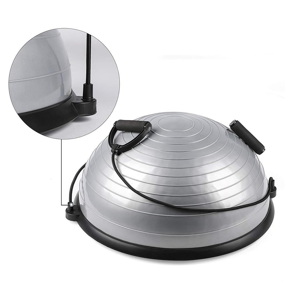 Minge fitness pentru echilibru, cu extensoare si pompa inclusa, 200kg, 57x25cm, gri