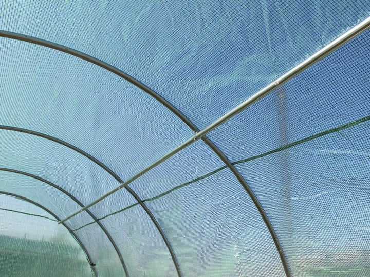 Sera de gradina, tip tunel cu cadru metalic, 300x200cm, verde, 6mp, usa cu cadru