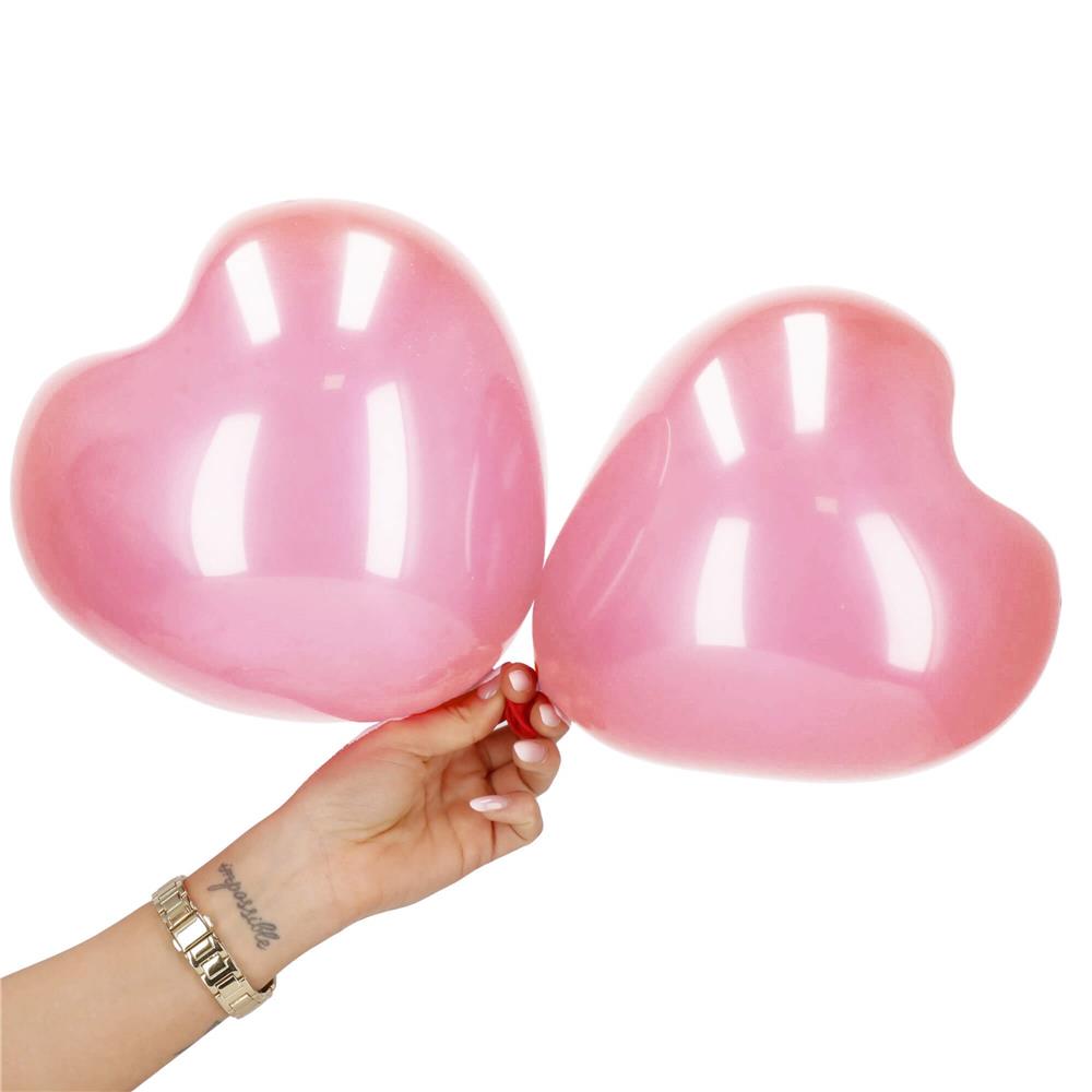 Set 50 baloane pentru petrecere in forma de inima, 30cm, roz