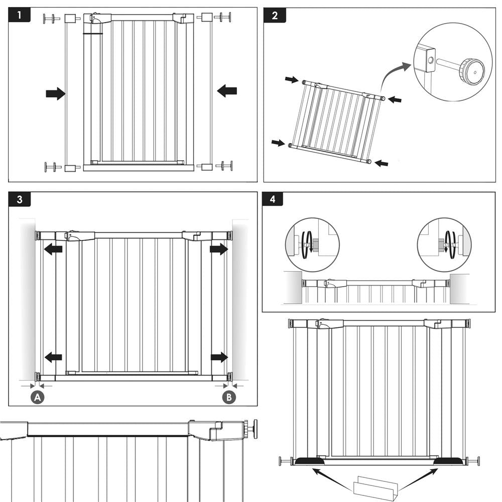 Poarta de siguranta Safety Gate pentru scari, ajustabila, din lemn cu structura otel, 103-110cm, negru maro - 5