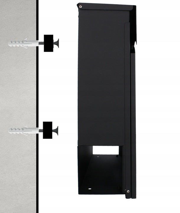 Cutie postala de exterior, pentru gard sau perete, din otel zincat, cu incuietoare, 37x11x37cm, gri inchis - 3