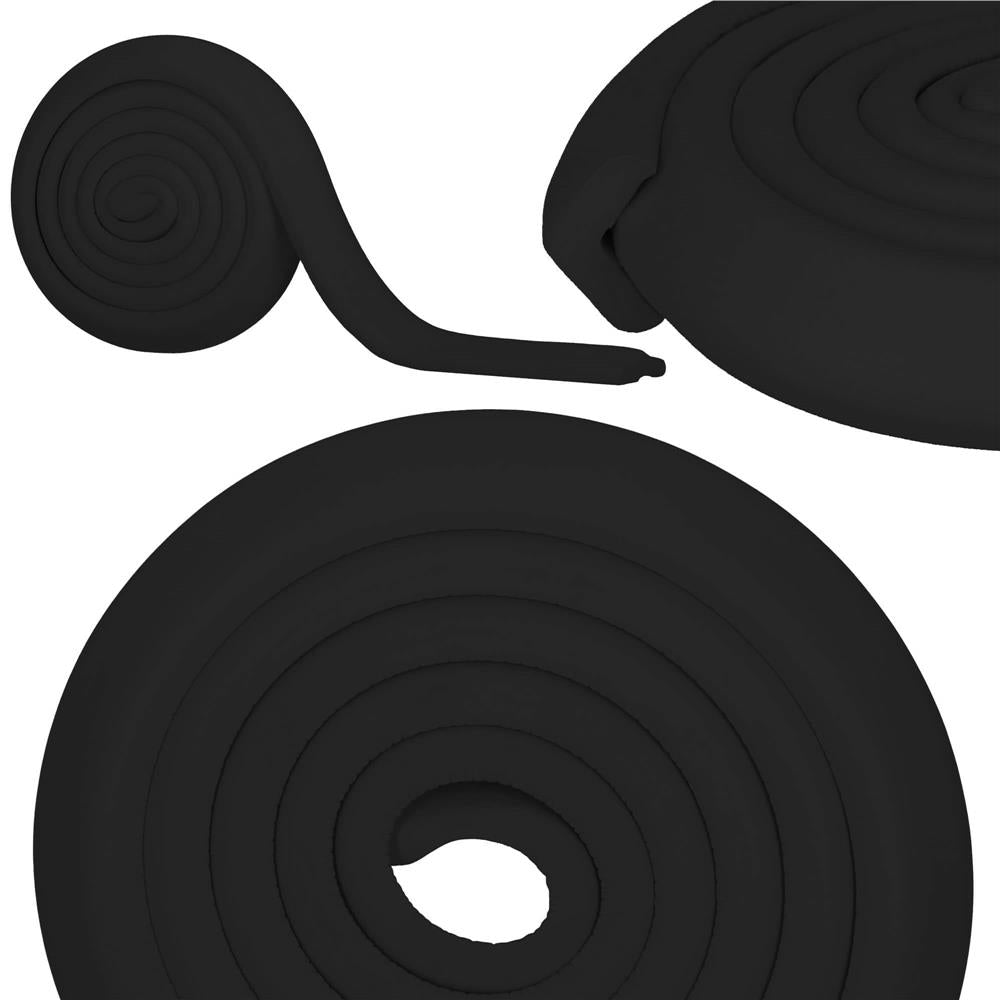 Banda protectie colturi si margini mobila, 200cm, 3.2cm latime, banda dublu adeziva inclusa, negru