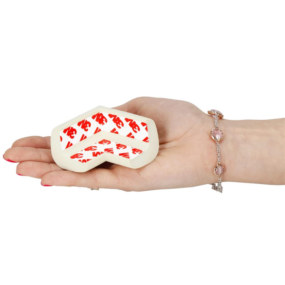 Set 10 protectii colturi pentru siguranta copii, 60x35mm, spuma EPE, crem