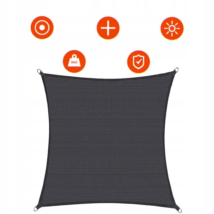 Copertina prelata de soare Sersimo SN159, patrata, impermeabila cu protectie UV, 5x5m, gri inchis