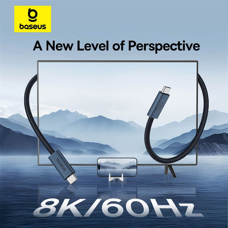 CABLU alimentare si date Baseus Flash Series 2 USB4, Fast Charging Data Cable pt. smartphone, video 8K@60Hz, USB Type-C la USB Type-C 240W, 1m, negru "P10311803111-00" - 6932172648817