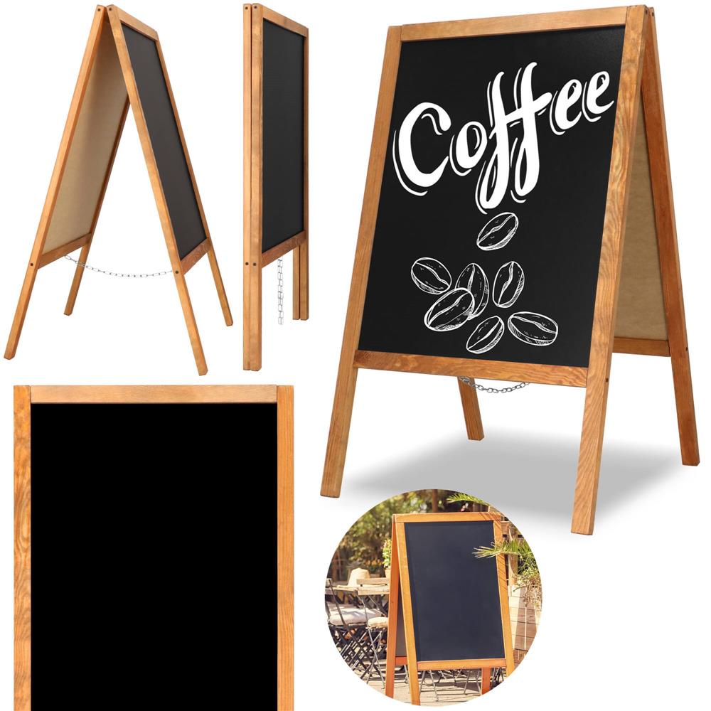 Panou stradal cu 2 fete, pentru meniu restaurant sau reclama, 60x100 cm, maro - 6