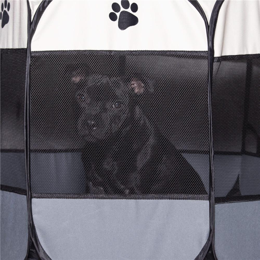 Tarc pliabil pentru animale de companie, diametru 73cm, gri crem