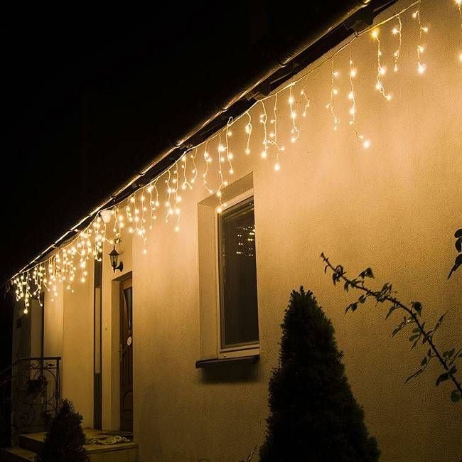 Ghirlanda luminoasa tip perdea 500 LED-uri, 20m, pentru interior/exterior, iluminare galbena, cu telecomanda