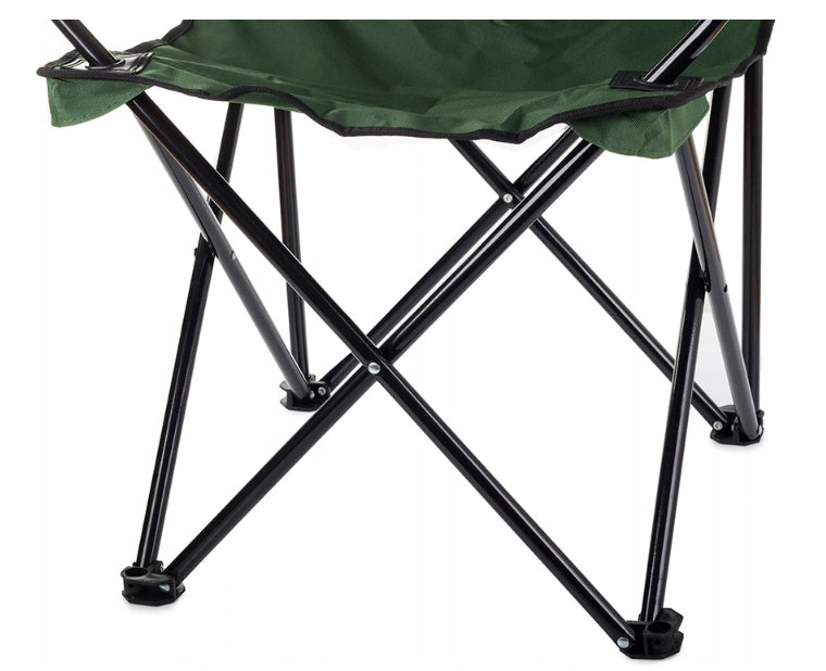 Scaun pliabil camping sau pescuit Sersimo, suport pahar, verde
